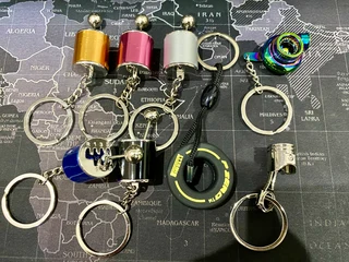 Petrol heads keyrings