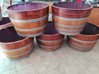 Half Barrel Garden Planters from R350 each - whilst stocks last