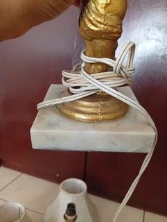 Available - Vintage Cherub Lamps on marble foot - Claremont