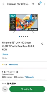 Hisense  55inch Uled smart tv.