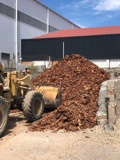 Fresh Bark Mulch available from Stone and Bark, we sell it in cubes and bags-Call 021-5552782