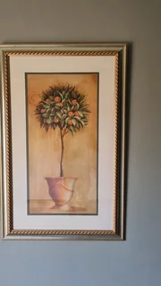 Wall fruit tree picture in a frame