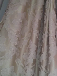 Custom champagne beige curtains with blockout 2 x drops