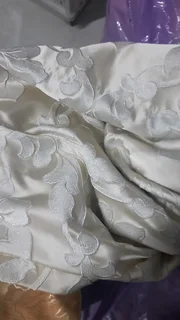 Custom champagne beige curtains with blockout 2 x drops