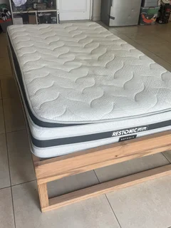 3/4 Teak Bed Base with Restonic Mattress
