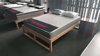 3/4 Teak Bed Base with Restonic Mattress