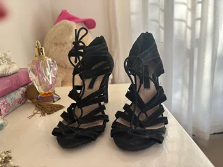 Women’s black high heel sandals
