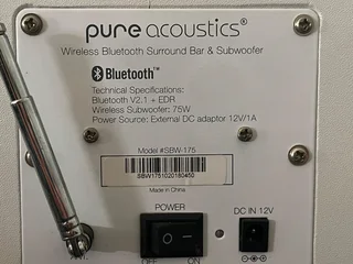 Pure Acoustics SBW-175 Wireless SoundBar and Subwoofer