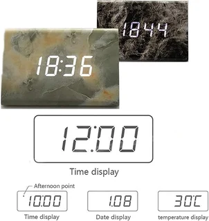 Marble Triangle Led Clock