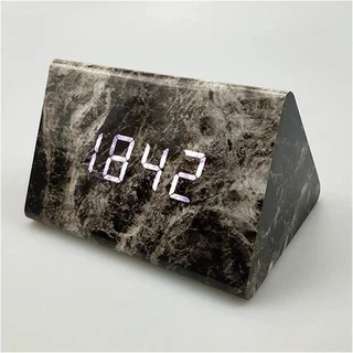 Marble Triangle Led Clock