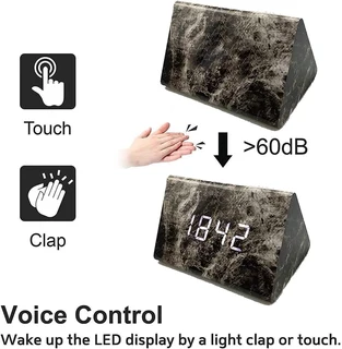 Marble Triangle Led Clock