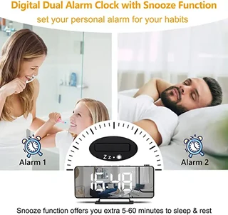 180* Mirror Projection Led Clock