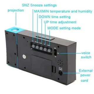 Temperature and Humidity Projection Alarm Clock