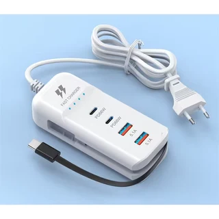 2 USB 2 PD Type C 66W Power Adaptor