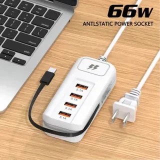 2 USB 2 PD Type C 66W Power Adaptor