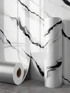 3m x 1.2m Marble Wallpaper(White & Black)2.5mm thick