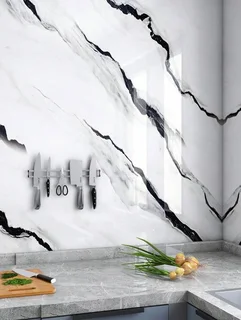 3m x 1.2m Marble Wallpaper(White &amp; Black)2.5mm thick