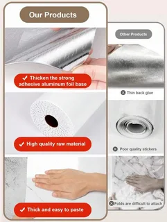 3m x 1.2m Marble Wallpaper(White &amp; Black)2.5mm thick