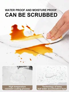 3m x 1.2m Marble Wallpaper(White &amp; Black)2.5mm thick