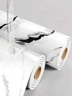 3m x 1.2m Marble Wallpaper(White &amp; Black)2.5mm thick