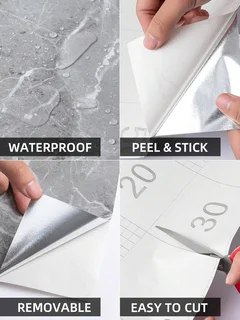 3m x 1.2m Marble Wallpaper(White &amp; Gold)2.5mm thick