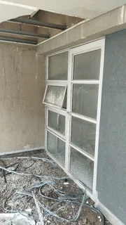 Aluminium window frames.