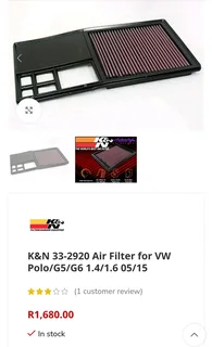 VW Polo KnN Flatbed Air Filter