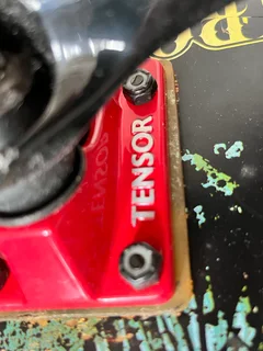 Skateboard with brand new trucks, grip and hardware.