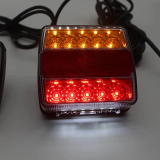 2pcs Magnetic Trailer Tail Lights Stop Indicator License Plate Lamp Waterproof 12V 16LED