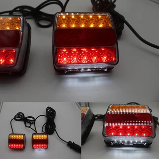 2pcs Magnetic Trailer Tail Lights Stop Indicator License Plate Lamp Waterproof 12V 16LED