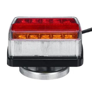 2pcs Magnetic Trailer Tail Lights Stop Indicator License Plate Lamp Waterproof 12V 16LED