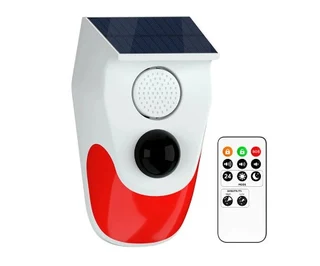 Outdoor Solar Sound Light Alarm Motion Sensor 1000mAh Battery 120 Decibels Siren Sound Alert