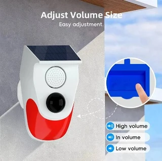 Outdoor Solar Sound Light Alarm Motion Sensor 1000mAh Battery 120 Decibels Siren Sound Alert