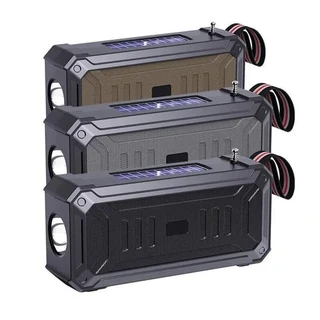 Battery Dual Solar energy Outdoor Camp Wireless Stereo Speaker Portable