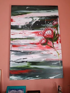 Protea Oil canvas painting