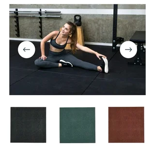 Black Rubber Gym Tiles 1mx1m
