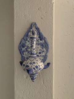 Delft or Porto Portuguese candle wall sconce