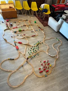 Wooden Train Tracks and engines