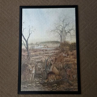 FRAMED PUZZLE OF LIONS DEN