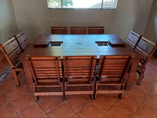 10 seater wooden table set