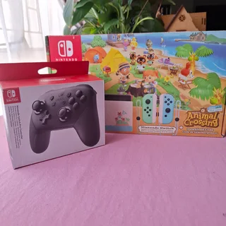 Nintendo Switch Animal Crossing Edition &#43; Pro Controller – Excellent Condition