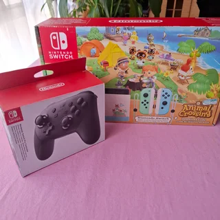 Nintendo Switch Animal Crossing Edition &#43; Pro Controller – Excellent Condition