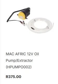 New oil pump/extractor