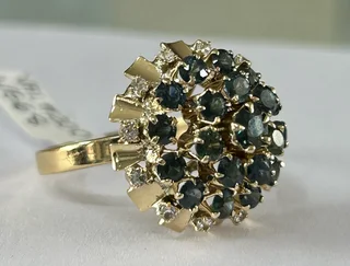 Beautiful 14ct Yellow Gold Semi-Precious and Cubic Zirconia Dress Ring