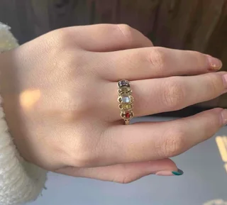 Gorgeous 9ct Yellow Gold Multi-Colour Ring