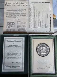 Rare Fine Silver Large Rhodesian Independence Medal