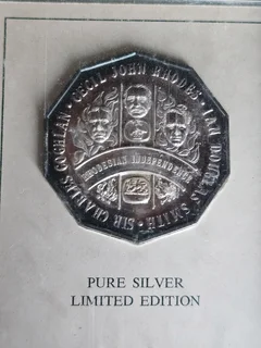 Rare Fine Silver Large Rhodesian Independence Medal