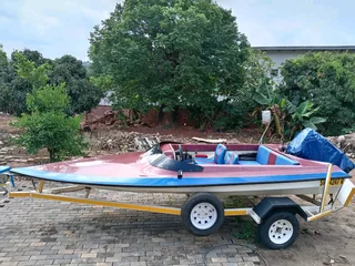 Boat with its engine