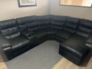 L-Shape Semi Leather Lounge Suite