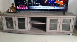 Wooden TV stand on sale.